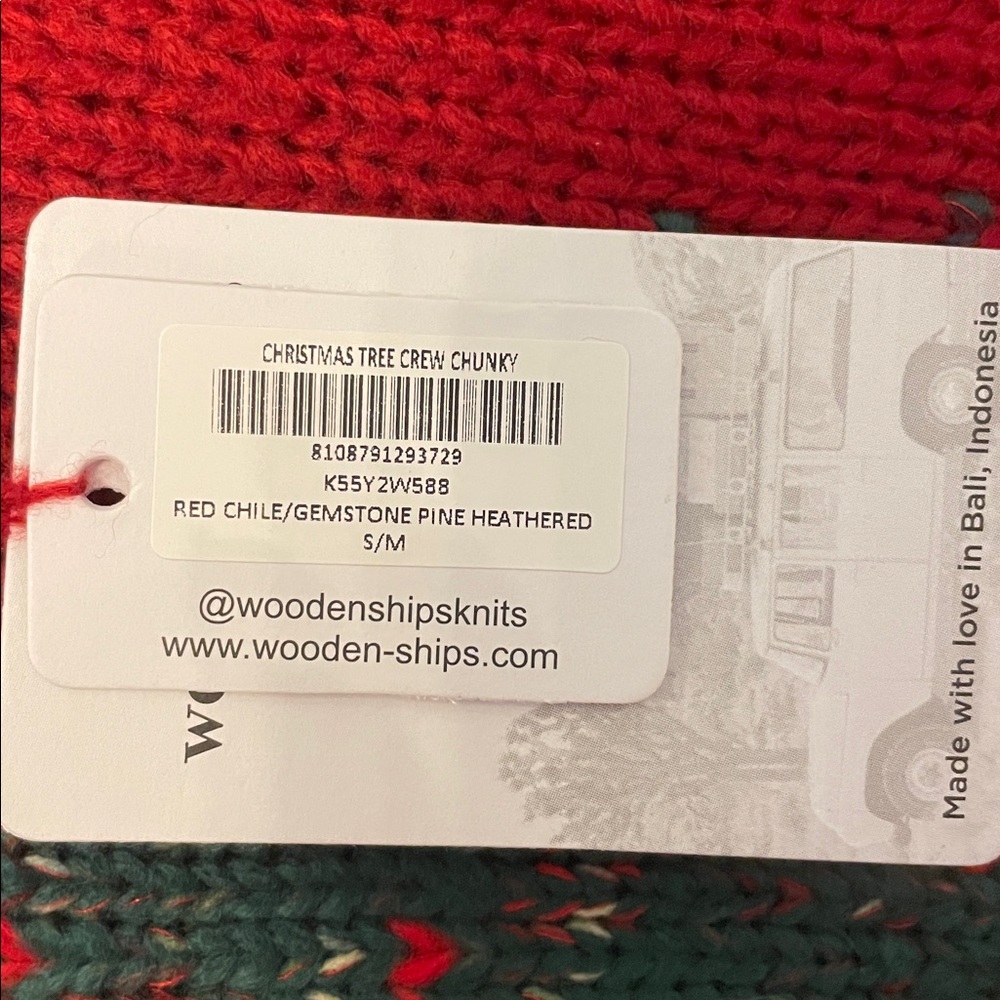 Wooden Ships by Paola Buendia Christmas Tree Crew Chunky Sweater - Picture 7 of 11